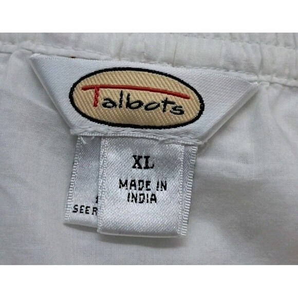 Talbots Skirt Womens XL White Midi Eyelet Ruffle Pull On Prairie Peasant Cottage - Picture 3 of 11